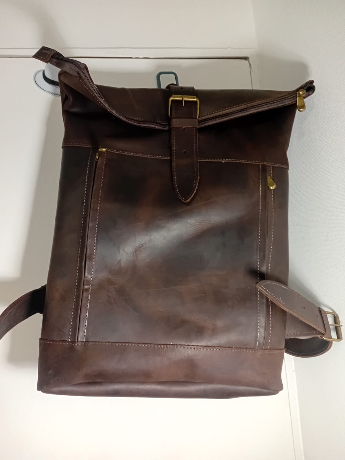 Mochila cuero 100% - Unisex